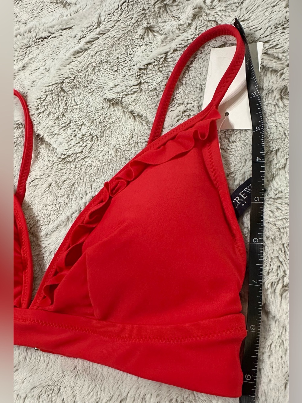 J. Crew Factory red ruffle french bikini top size small - Picture 12 of 13